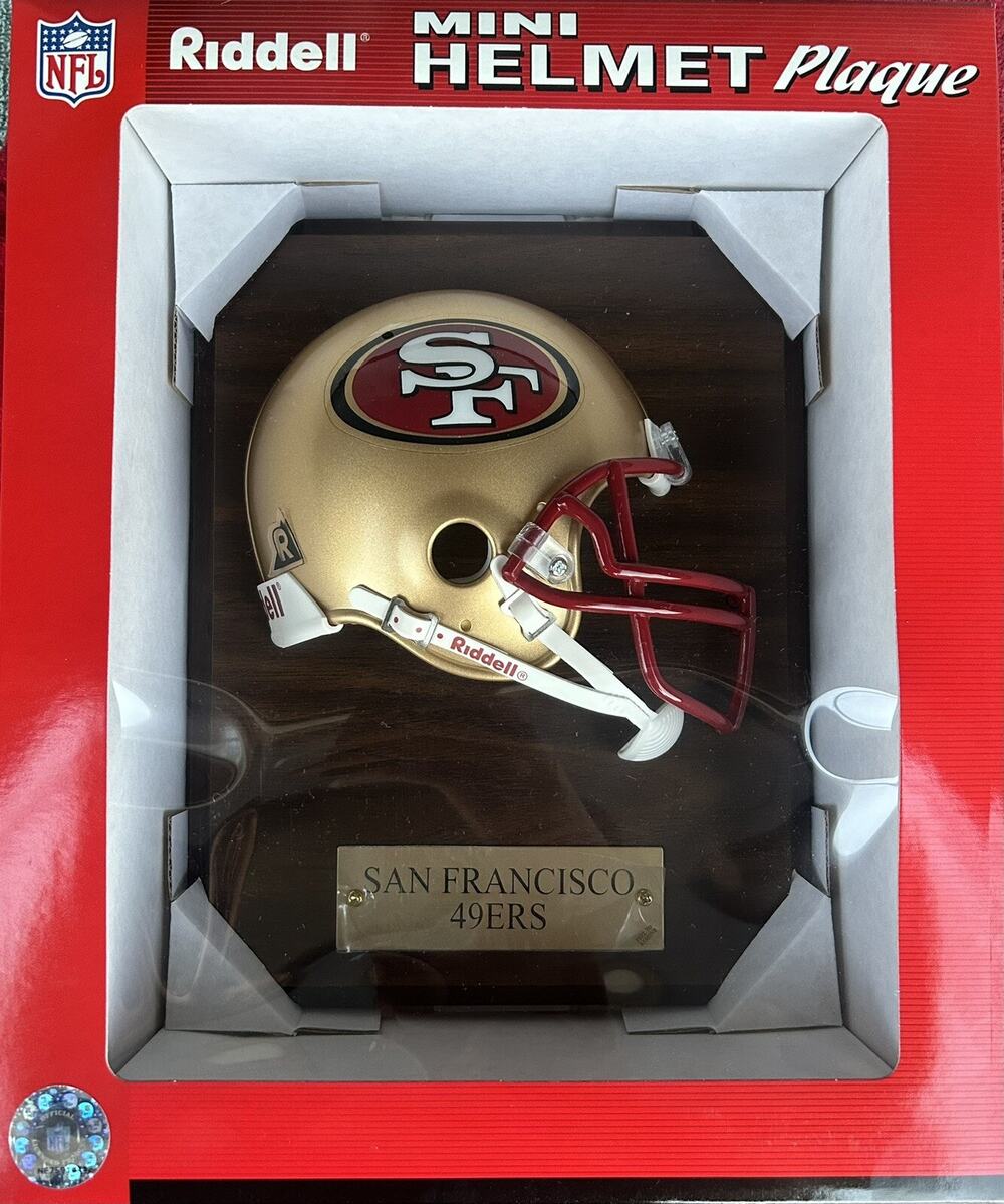 Vintage Riddell San Francisco 49ers Mini Helmet Plaque Frame 8”x10”